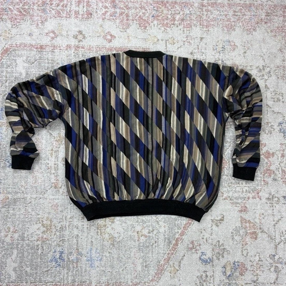 90s Coogi Style Tundra Canada 3D Knit Sweater Men 2XL Geometric Textured Heavy - Picture 7 of 7